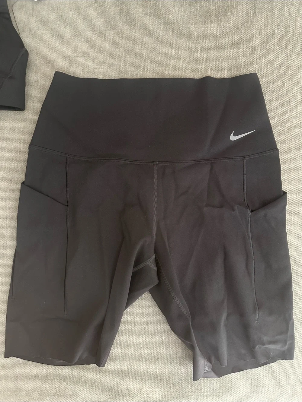 Nike Black Supportive Sports Bra and High-Waist Bike Shorts